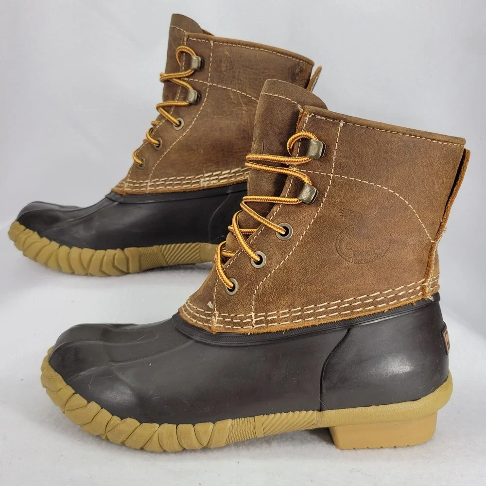 Georgia Boot Mens 4M Brown Leather Duck Boot Marshland 6